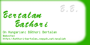 bertalan bathori business card